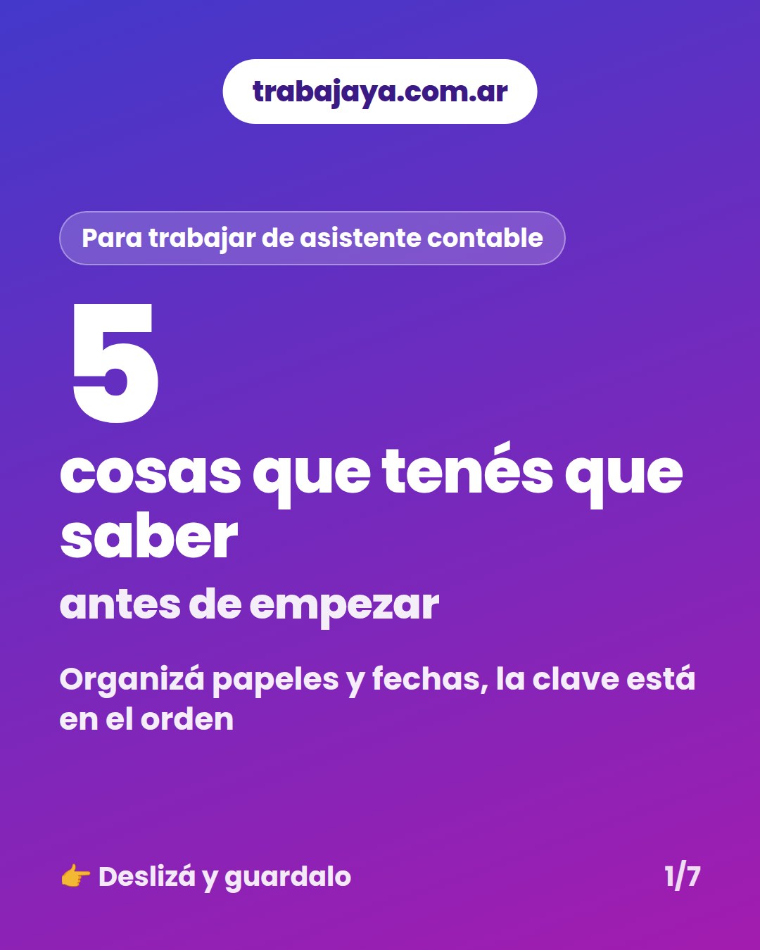 Cómo es trabajar de asistente contable: placa 1 de 7
