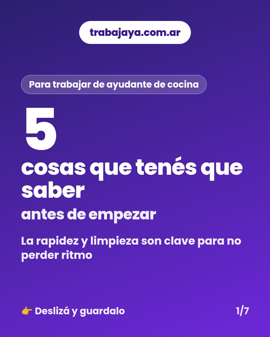 Cómo es trabajar de ayudante de cocina: placa 1 de 7
