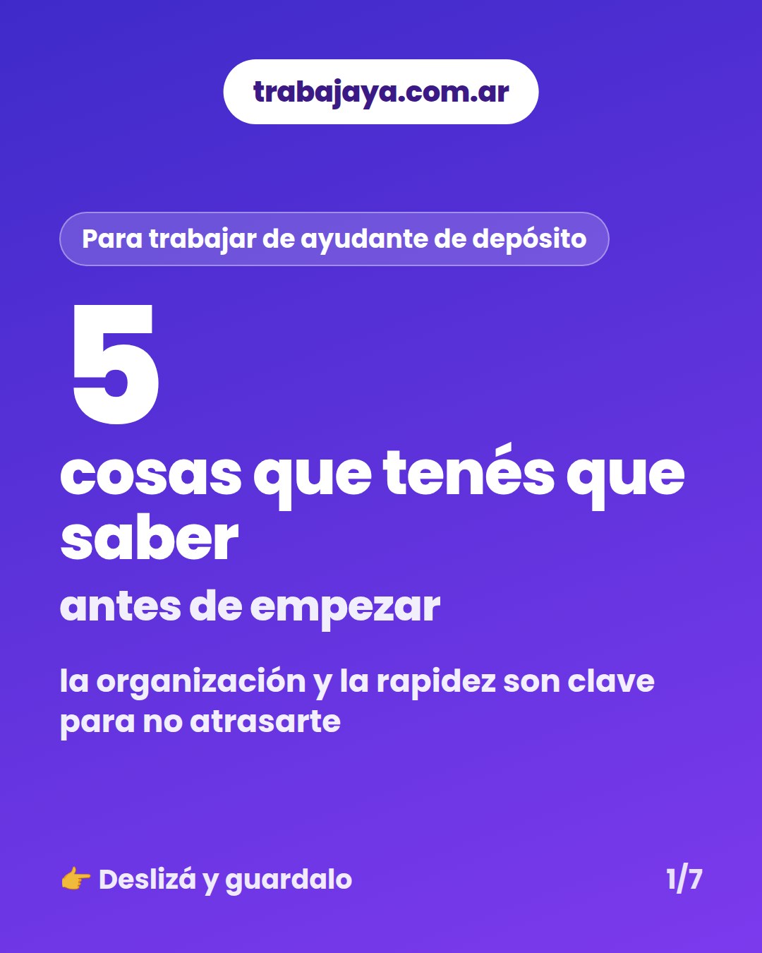Cómo es trabajar de ayudante de depósito: placa 1 de 7