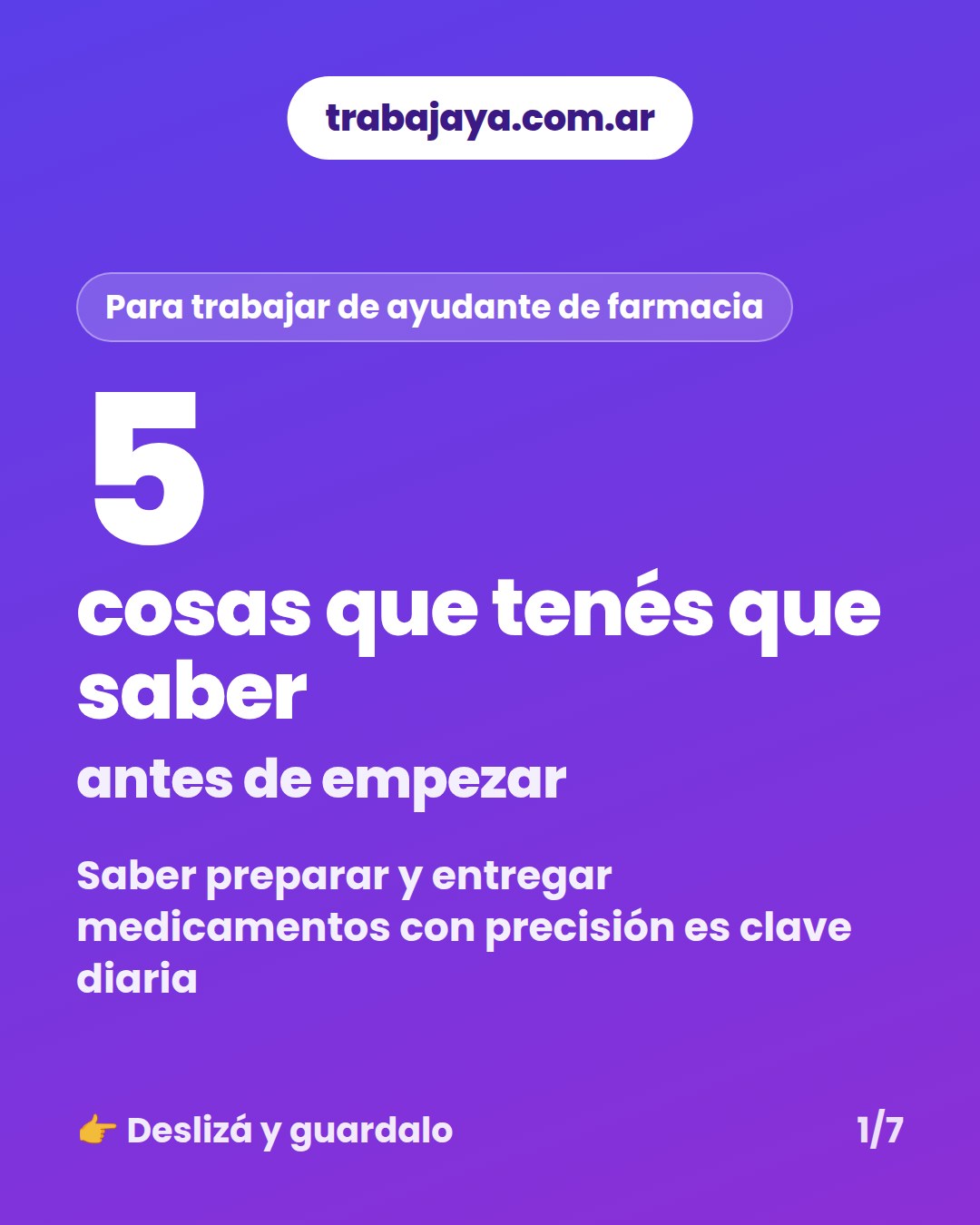 Cómo es trabajar de ayudante de farmacia: placa 1 de 7