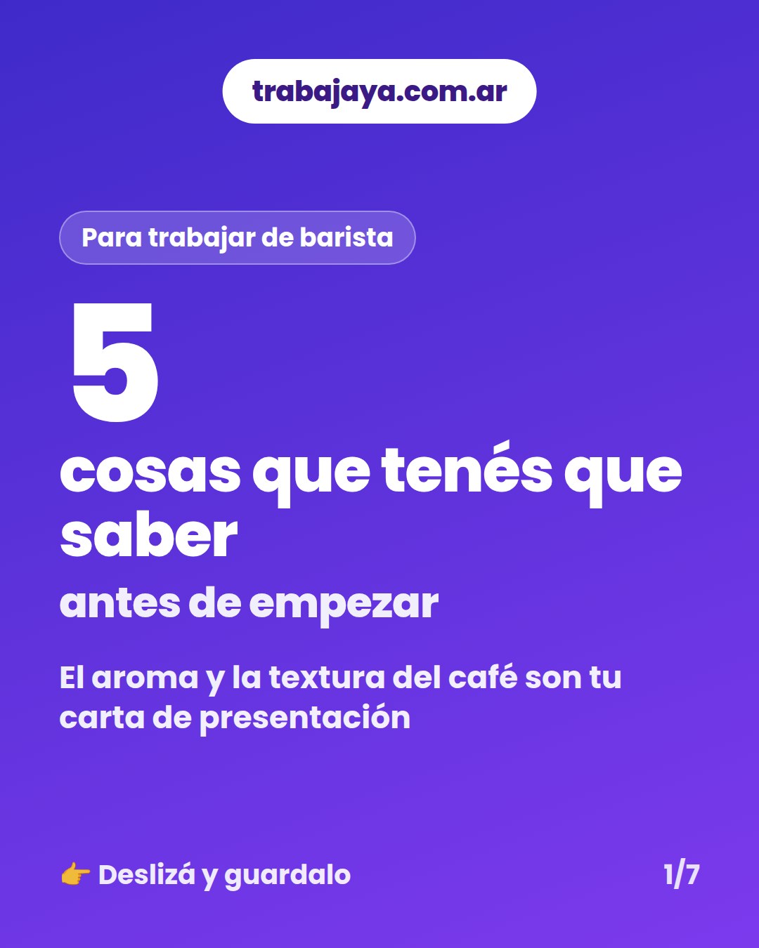 Cómo es trabajar de barista: placa 1 de 7