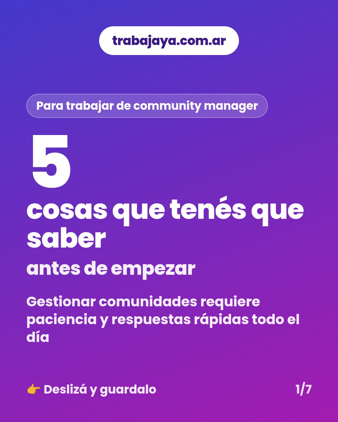 Cómo es trabajar de community manager: placa 1 de 7