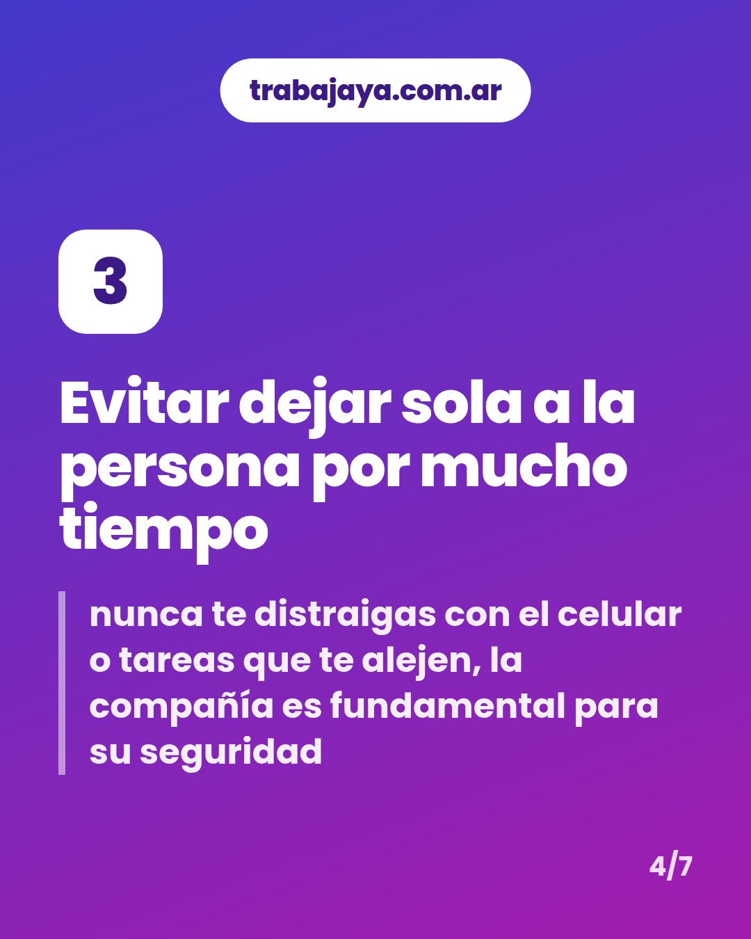 Cómo es trabajar de cuidador o cuidadora de personas mayores: placa 4 de 7