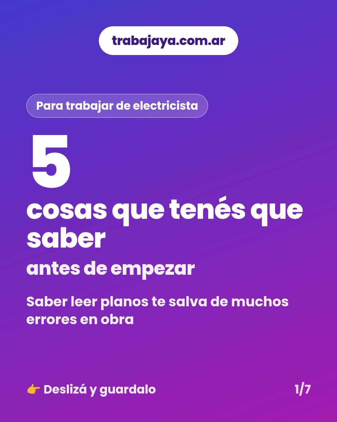Cómo es trabajar de electricista: placa 1 de 7
