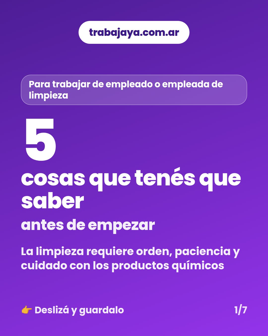 Cómo es trabajar de empleado o empleada de limpieza: placa 1 de 7