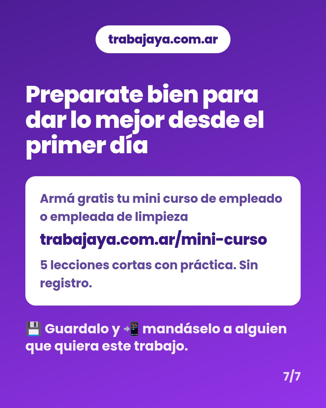 Cómo es trabajar de empleado o empleada de limpieza: placa 7 de 7