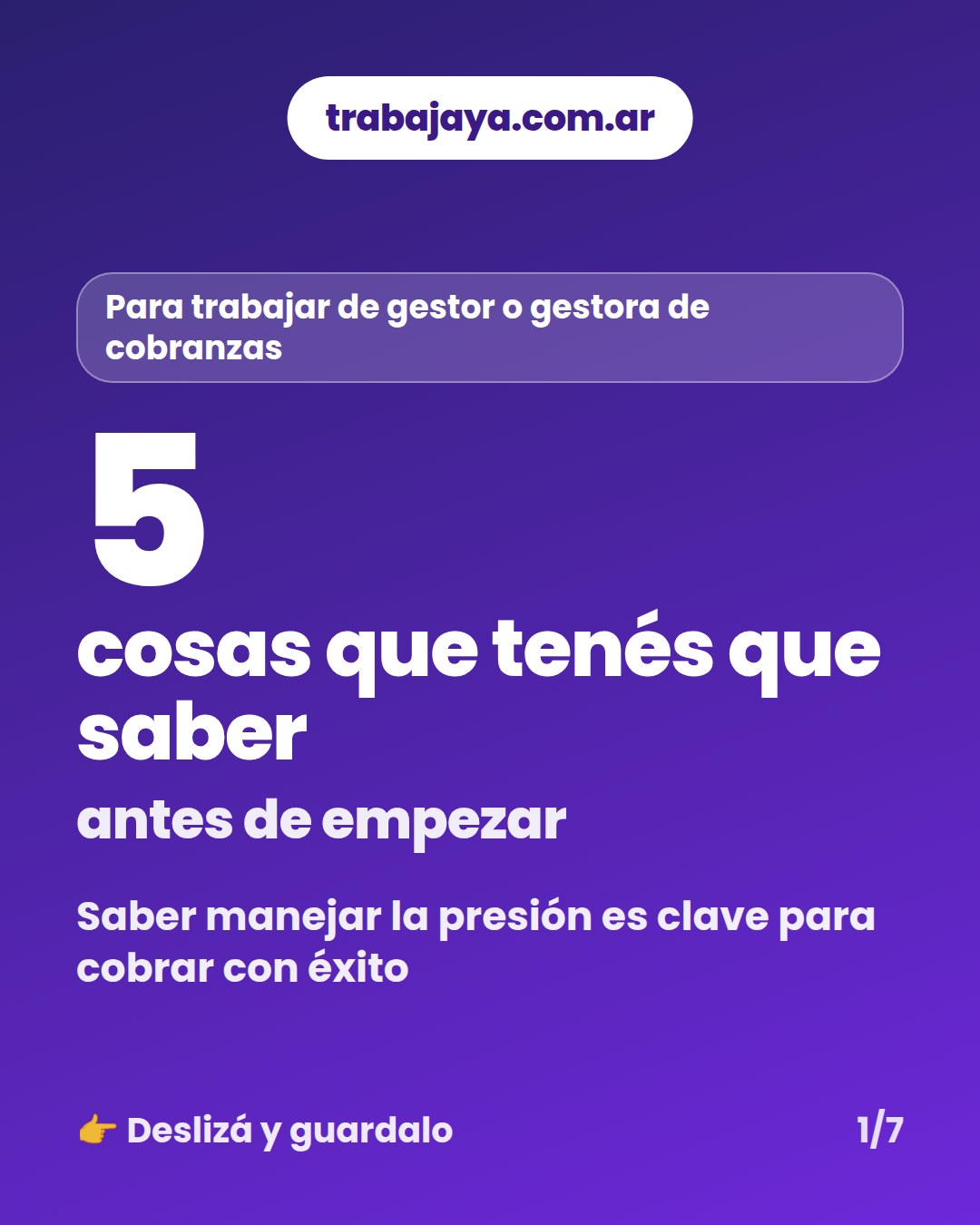 Cómo es trabajar de gestor o gestora de cobranzas: placa 1 de 7