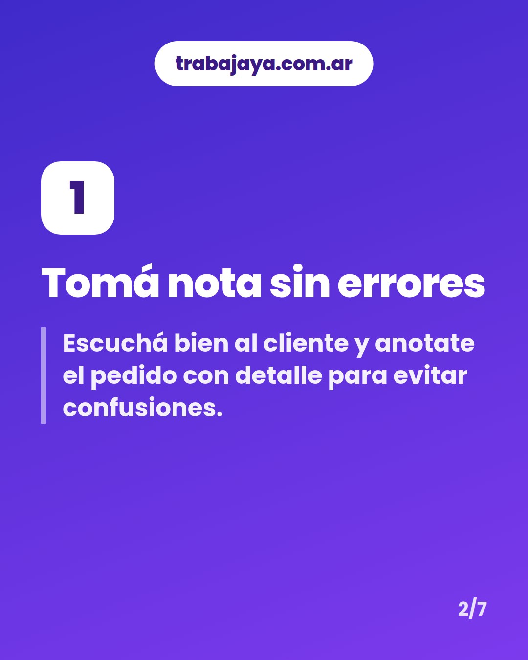 Cómo es trabajar de mozo o moza: placa 2 de 7