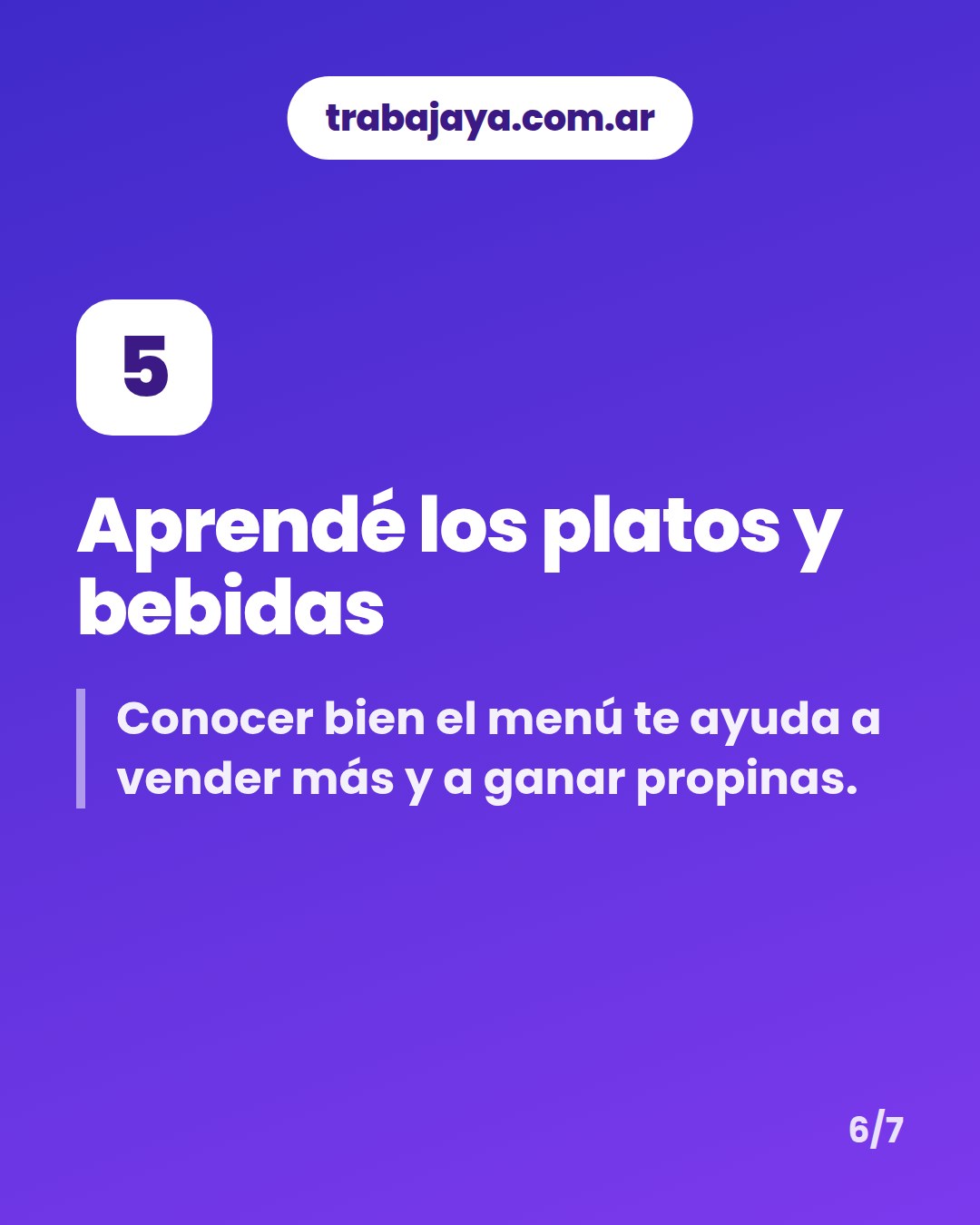 Cómo es trabajar de mozo o moza: placa 6 de 7