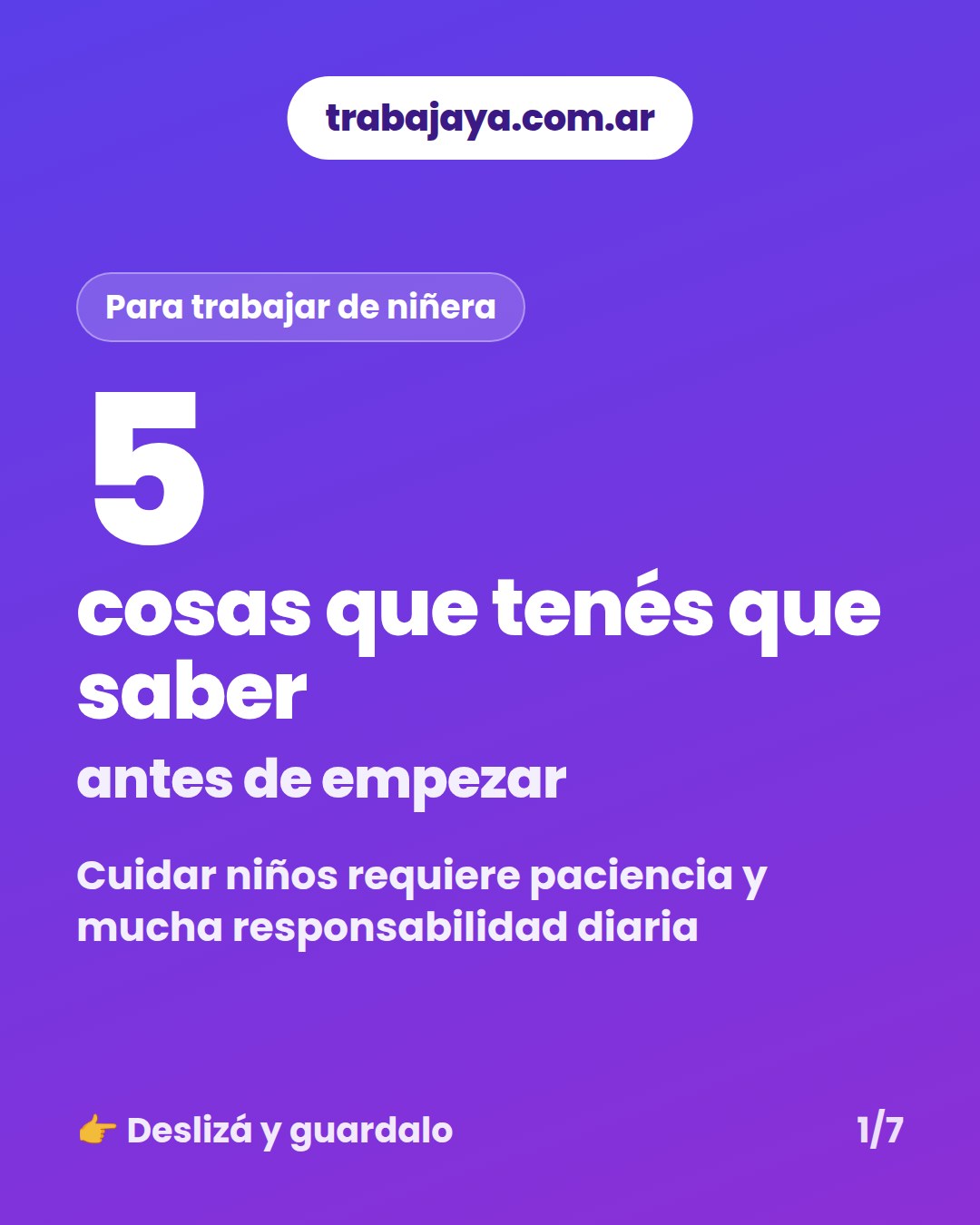 Cómo es trabajar de niñera: placa 1 de 7
