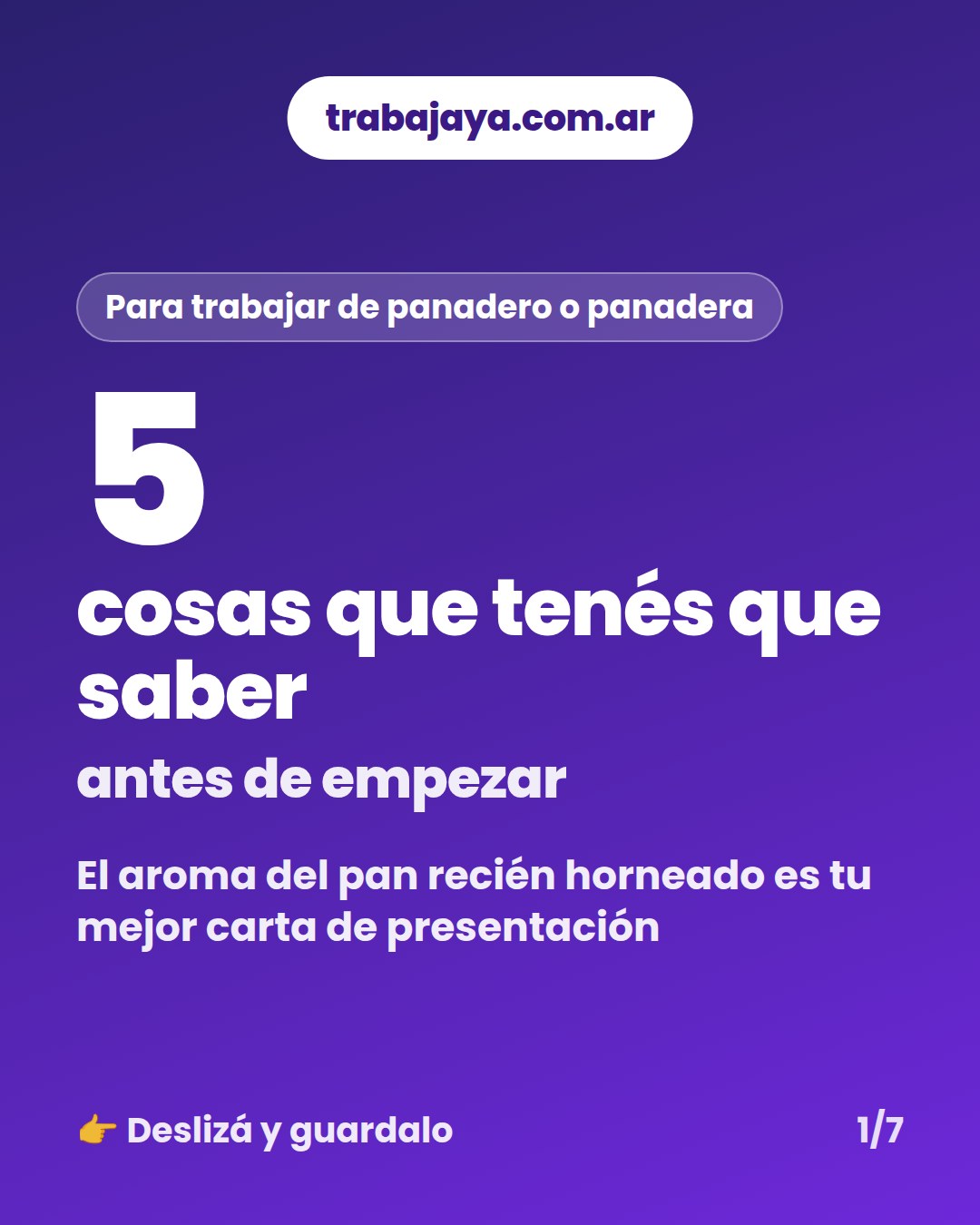 Cómo es trabajar de panadero o panadera: placa 1 de 7