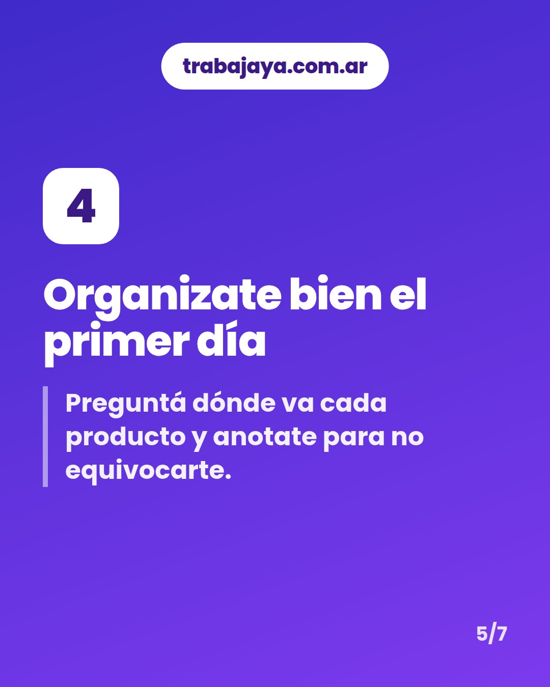 Cómo es trabajar de repositor o repositora: placa 5 de 7